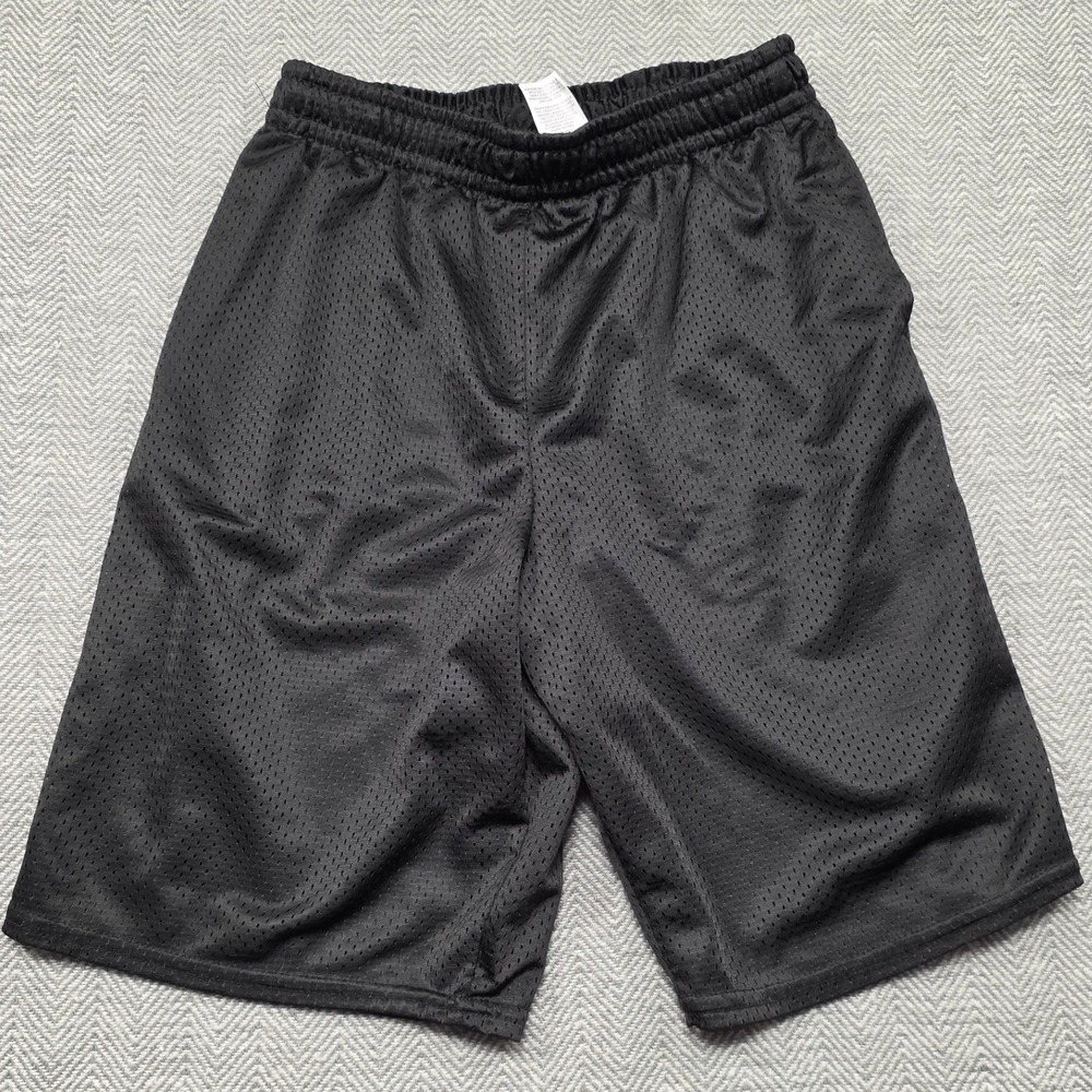 Athletic Works Mens Black Mesh Basketball Gym Shorts XXL 18 Elastic Waist
